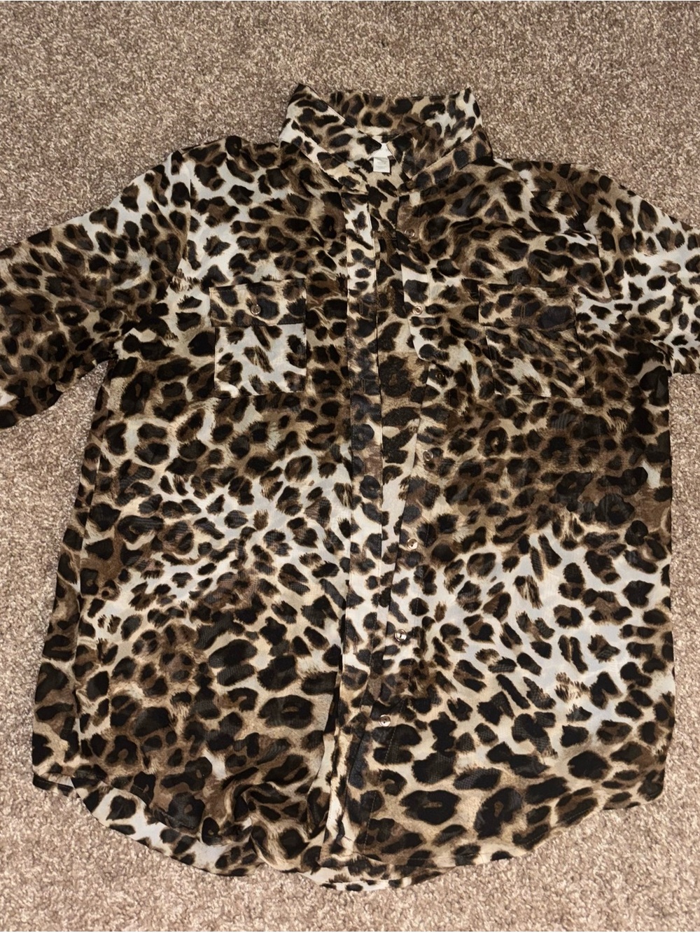 Leopard Print Button-Up Shirt